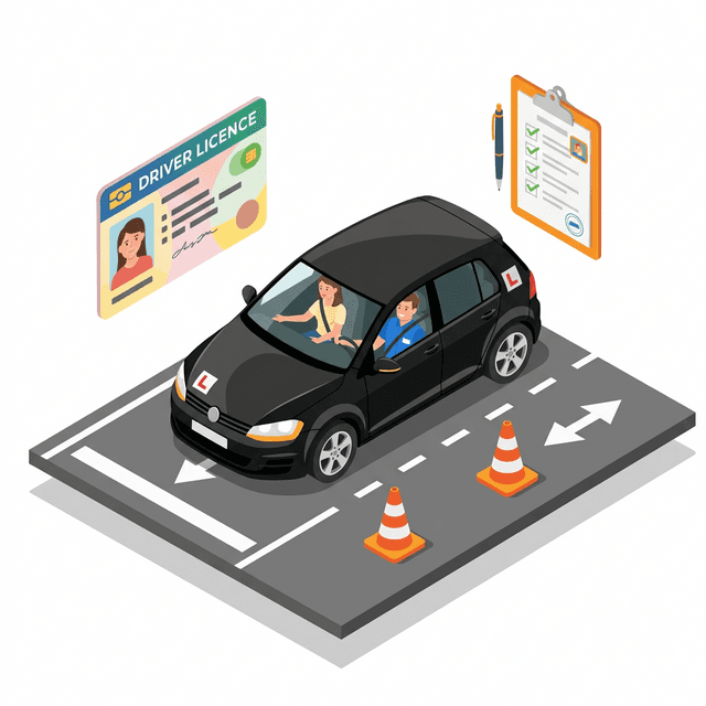 Driving school illustration